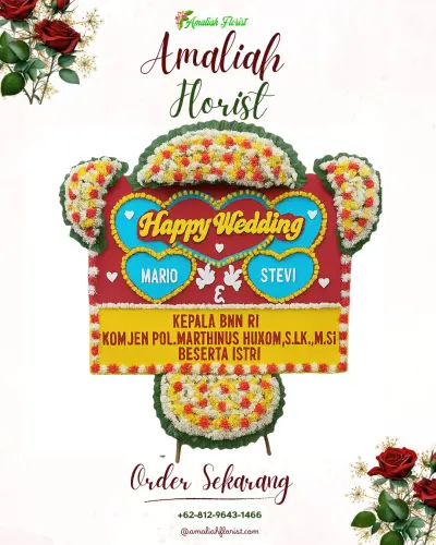 Karangan Papan Bunga Pernikahan di Alolama
